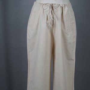 Talbot Tan Cotton Stretch Drawstring Crop Pant